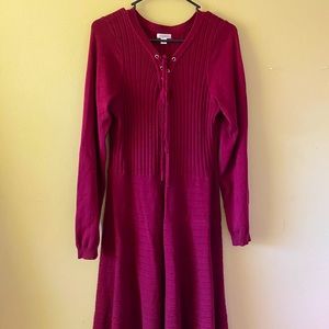 Wine Colored Winter Dress